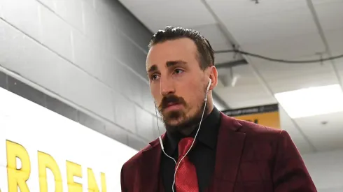Boston Bruins left wing Brad Marchand (63) makes his way to the locker room before game 5 of the NHL, Eishockey Herren, USA Stanley Cup Finals between the St Louis Blues and the Boston Bruins held at TD Garden, in Boston, Mass.