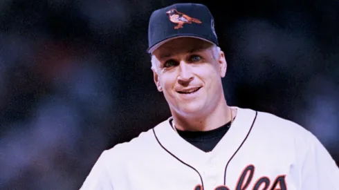 Cal Ripken Jr #8 of the American League is introduced before the 1999 All -Star Game at Fenway Park on July 13,1999.