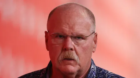 Head coach Andy Reid of the Kansas City Chiefs arrives prior to a game against the Cincinnati Bengals at GEHA Field at Arrowhead Stadium on September 15, 2024 in Kansas City, Missouri.
