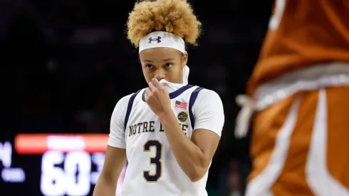 Notre Dame Fighting Irish guard Hannah Hidalgo (3) during a women's college basketball game between the Notre Dame Fighting Irish and the Texas Longhorns.