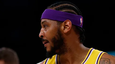 Carmelo Anthony #7 of the Los Angeles Lakers at Crypto.com Arena on March 01, 2022 in Los Angeles, California.