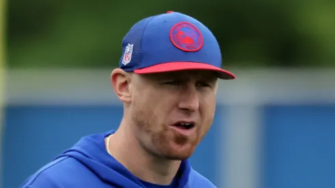 Offensive Coordinator Joe Brady of the Buffalo Bills look on during Bills minicamp on June 11, 2024 in Orchard Park, New York. (Photo by Bryan M. Bennett/Getty Images)