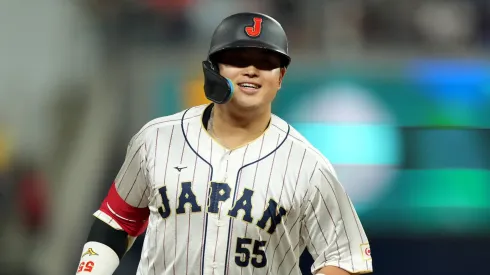 Munetaka Murakami #55 of Team Japan rounds the bases after hitting a solo home run in the second inning against Team USA during the World Baseball Classic Championship at loanDepot park on March 21, 2023 in Miami, Florida.