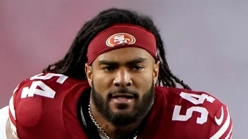 Fred Warner #54 of the San Francisco 49ers takes the field prior to the game against the Los Angeles Rams at Levi's Stadium on December 12, 2024 in Santa Clara, California.