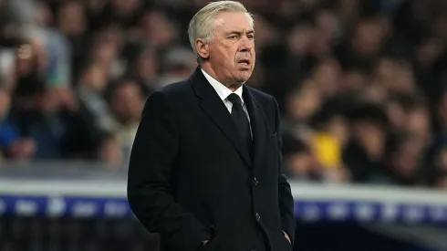 Carlo Ancelotti, Head Coach of Real Madrid, looks on during the LaLiga match between RCD Espanyol de Barcelona and Real Madrid CF at RCDE Stadium on February 01, 2025 in Barcelona, Spain.