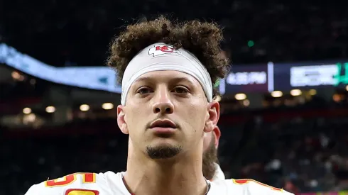 Patrick Mahomes #15 of the Kansas City Chiefs walks on the field prior to Super Bowl LIX against the Philadelphia Eagles at Caesars Superdome on February 09, 2025 in New Orleans, Louisiana.