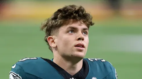 Cooper DeJean #33 of the Philadelphia Eagles jogs across the field before Super Bowl LIX against the Kansas City Chiefs at Caesars Superdome on February 09, 2025 in New Orleans, Louisiana.