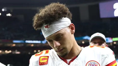 Patrick Mahomes #15 of the Kansas City Chiefs walks off the field prior to Super Bowl LIX against the Philadelphia Eagles at Caesars Superdome on February 09, 2025 in New Orleans, Louisiana.