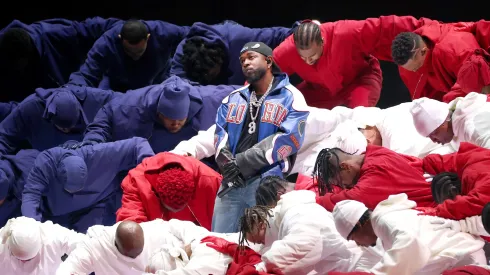 Kendrick Lamar performs onstage during Apple Music Super Bowl LIX Halftime Show at Caesars Superdome on February 09, 2025.