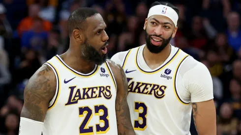 LeBron James and Anthony Davis playing with the Los Angeles Lakers on January 27, 2024.