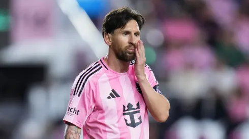 Lionel Messi of Inter Miami ooks on during the MLS match vs New York City FC