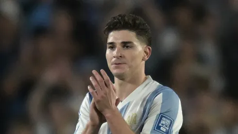 Julian Alvarez of Argentina leaves the pitch in a substitution during the South of American FIFA World Cup 2026 Qualifier between Argentina and Brazil
