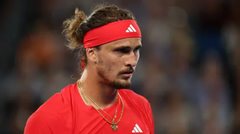 Alexander Zverev of Germany reacts in the Men's Singles Final against Jannik Sinner during the 2025 Australian Open.