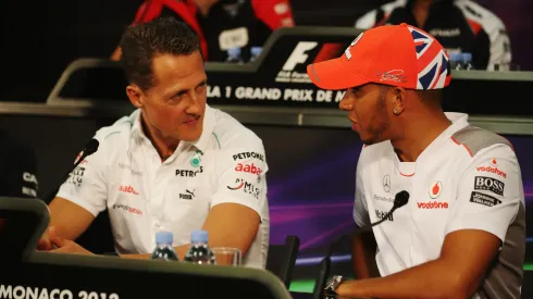Lewis Hamilton and Michael Schumacher in 2012