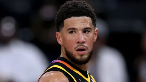 Devin Booker #1 of the Phoenix Suns during a 125-119 Suns win over the LA Clippers at Intuit Dome on October 31, 2024 in Inglewood, California.