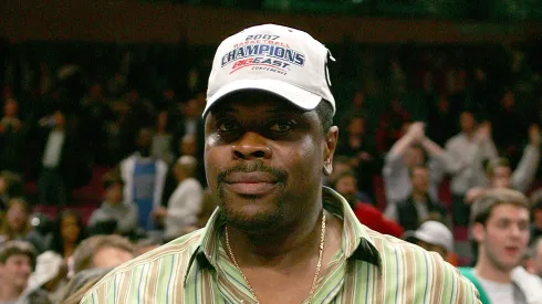 Former New York Knick Patrick Ewing looks after the Georgetown Hoyas defeated the Pittsburgh Panthers