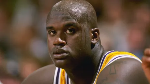 A portrait of Shaquille O"neal #34 of the Los Angeles Lakers during their 114-98 win over the Phoenix Suns at the Great Western Forum in Inglewood, California.