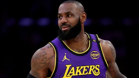 LeBron James #23 of the Los Angeles Lakers in action against the New Orleans Pelicans at Crypto.com Arena.