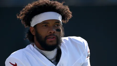 Kyler Murray #1 of the Arizona Cardinals looks on prior to the game against the Carolina Panthers at Bank of America Stadium on December 22, 2024 in Charlotte, North Carolina.