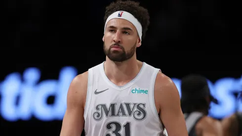Klay Thompson #31 of the Dallas Mavericks in action during the game against the Brooklyn Nets at Barclays Center.