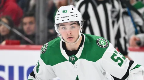 Wyatt Johnston #53 of the Dallas Stars skates during the third period against the Montreal Canadiens at the Bell Centre on February 10, 2024 in Montreal, Quebec, Canada. The Dallas Stars defeated the Montreal Canadiens 3-2.