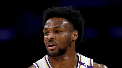 Bronny James #9 of the Los Angeles Lakers in action against the Chicago Bulls