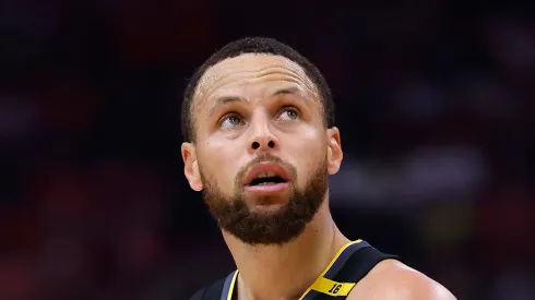 Stephen Curry #30 of the Golden State Warriors looks on against the Houston Rockets during the second quarterin Game Seven