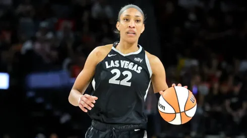 A'ja Wilson #22 of the Las Vegas Aces