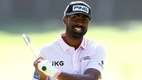 Sahith Theegala of the United States looks on from the driving range prior to the The Sentry 2025 at Plantation Course at Kapalua Golf Club on December 31, 2024.