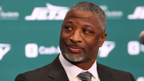 New York Jets head coach Aaron Glenn is introduced to the media at Atlantic Health Jets Training Center on January 27, 2025.