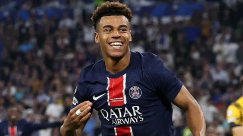 Desire Doue of Paris Saint-Germain celebrates scoring his team's third goal during the UEFA Champions League Final 2025 between Paris Saint-Germain and FC Internazionale Milano