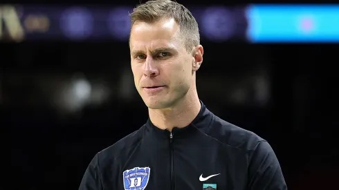 Head Coach Jon Scheyer of the Duke Blue Devils