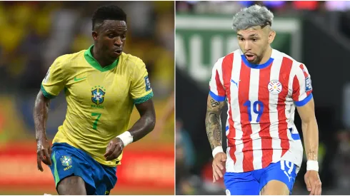 Brazilian star Vinicius Jr and Paraguayan star Julio Enciso.
