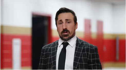 Brad Marchand #63 of the Florida Panthers arrives before playing the Edmonton Oilers in Game Three of the 2025 Stanley Cup Final at Amerant Bank Arena on June 09, 2025 in Sunrise, Florida.