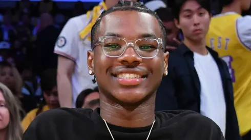 Bryce James attends a basketball game between the Los Angeles Lakers and the Minnesota Timberwolves at Crypto.com Arena on October 22, 2024 in Los Angeles, California.