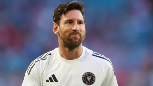 Lionel Messi #10 of Inter Miami CF looks on as he warms up prior to the FIFA Club World Cup 2025 group A match against Al Ahly.