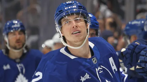 Mitch Marner during a Maple Leafs game, as speculation intensifies around his future with Toronto.