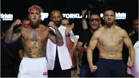 Jake Paul and Julio Cesar Chavez Jr. during the weigh-in ceremonial