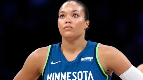 Napheesa Collier #24 of the Minnesota Lynx before the start of the second half against the Los Angeles Sparks at Crypto.com Arena on May 18, 2025 in Los Angeles, California.
