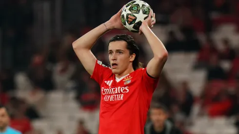 Alvaro Carreras of SL Benfica in action during the UEFA Champions League 2024/25 League Knockout Play-off Second Leg match between SL Benfica and AS Monaco at Estadio da Luz on February 18, 2025.
