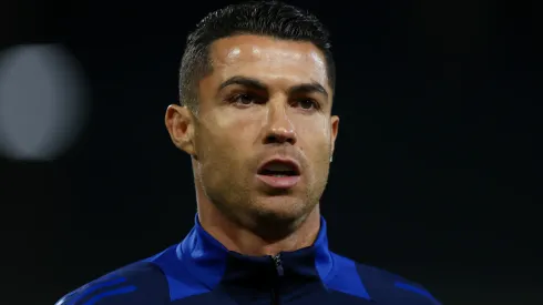 Cristiano Ronaldo of Al Nassr warms up before a match of the Saudi Pro League.