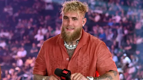 Jake Paul speaks during Netflix's Katie Taylor vs Amanda Serrano 3 – Historic All-Women Fight Card at Madison Square Garden on July 11, 2025 in New York City.