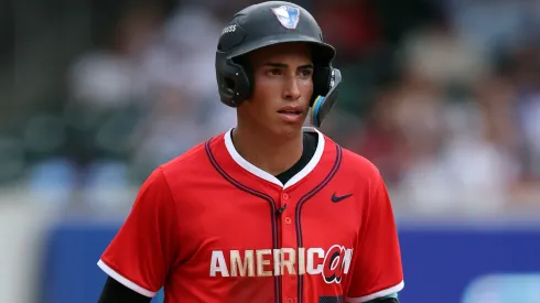 George Lombard Jr. #21 of the New York Yankees in action during the 2025 All-Star Futures Game at Truist Park on July 12, 2025 in Atlanta, Georgia.