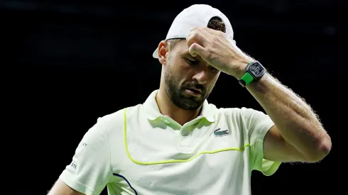 Grigor Dimitrov reacts during the 2024 US Open