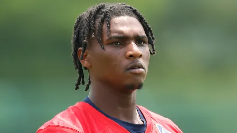 Cam Ward #1 of the Tennessee Titans looks on during Day 2 of Titans Mandatory Minicamp at Ascension Saint Thomas Sports Park on June 11, 2025 in Nashville, Tennessee.