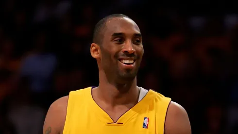 Kobe Bryant #24 of the Los Angeles Lakers smiles after the Lakers defeated the Phoenix Suns in Game Three of the Western Conference Quarterfinals
