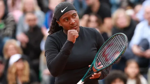 Hailey Baptiste celebrates a point during the Women's Singles First Round match during Day Three of the 2025 French Open.