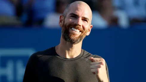 Adrian Mannarino in the men's singles championship final on day eight of the Winston-Salem Open.