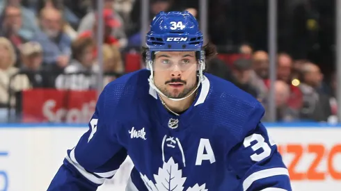 Auston Matthews at Scotiabank Arena on April 8, 2023.