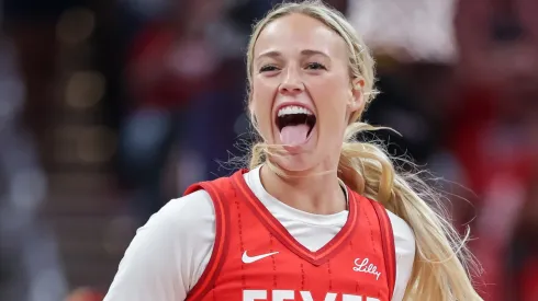 Sophie Cunningham #8 of the Indiana Fever.